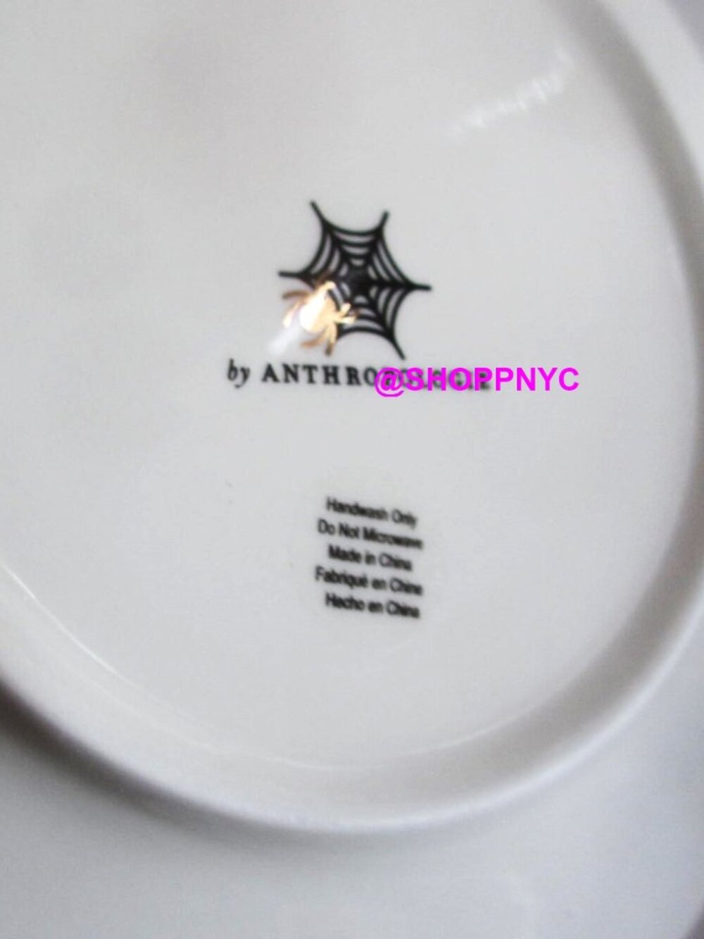 Anthropologie Halloween Cats Dessert Plate 24k gold-decaled glazed stoneware NEW - Picture 9 of 9
